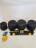 40KG (88LBS) ADJUSTABLE WEIGHTS DUMBBELL SET WITH