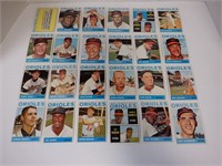 LOT OF 24 1964 TOPPS ORIOLES CARDS