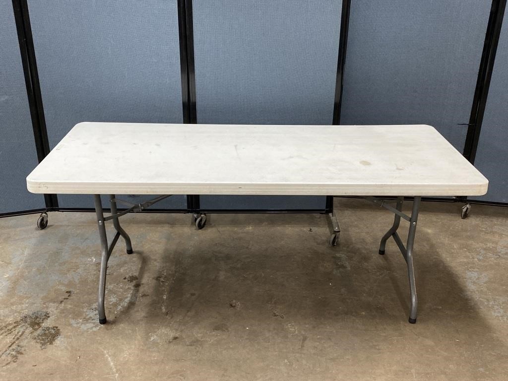 6’ Long Lifetime Plastic Top Folding Table