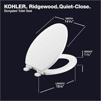 KOHLER 20454-0 Ridgewood Quiet-Close Elongated To