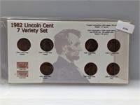 1982 Lincoln Cent 7 Variety Set