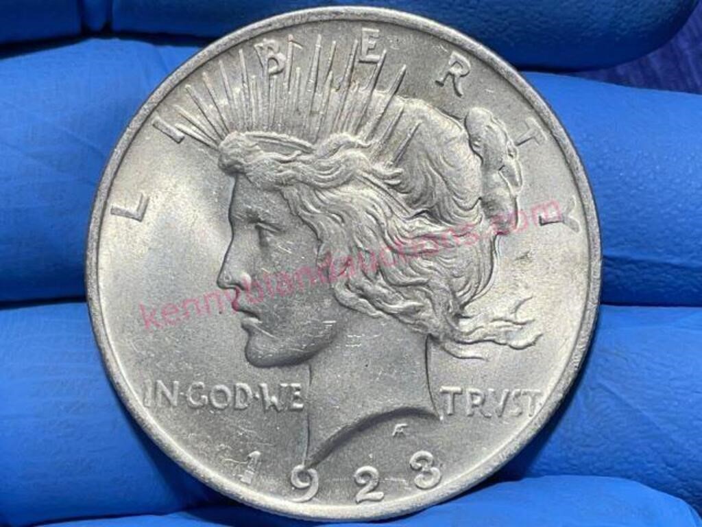 1923 Peace Silver Dollar (90% silver) AU