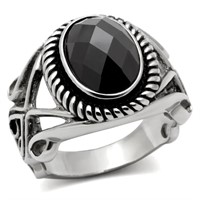 Oval 6.00ct Vintage Style Black Sapphire Ring