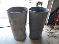 2 Metal Burn Barrels/ Trash Cans