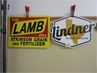 (2) Metal Signs - Lindner, Atkinson Grain &