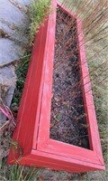 Red Wooden Raised Flower Bed Planter
