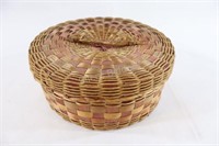 Native Art Woodland Lidded Woven Basket