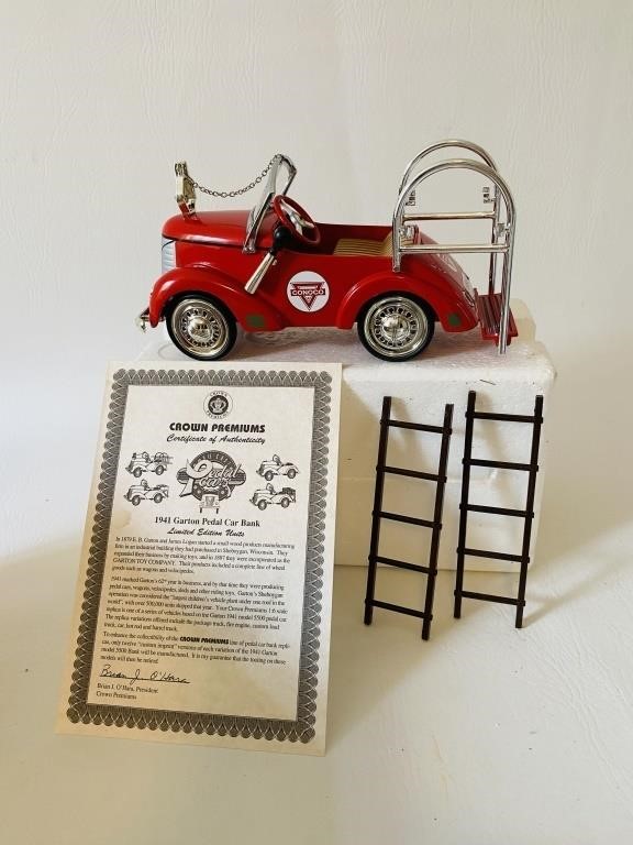 New 1941 Conoco Carton Pedal Car Fire Engine