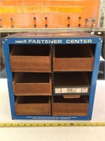 Sharon’s fastener center with homemade wooden