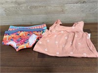 Girls size 12mo outfit & girls size small stitch