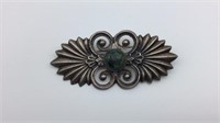 Vintage sterling silver and turquoise brooch made