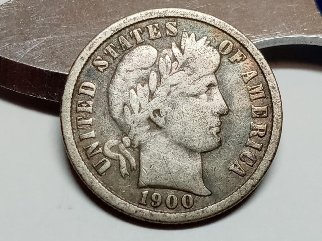 OF) 1900 silver Barber dime