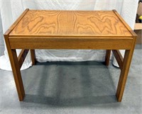 Vintage Oak Square Side Table w Drawer