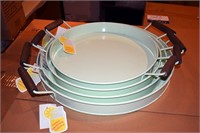 {case} Decorative Mint Green Nesting Trays, Set of