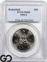 1995-S Basketball Commemorative 50c, PCGS MS69