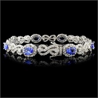 5.52ct Tanzanite & 4.38ct Diam Bracelet in 18K WG