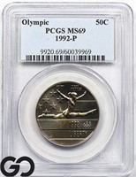 1992-P Olympic Commemorative 50c, PCGS MS69