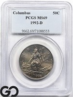 1992-D Columbus Commemorative 50c, PCGS MS69