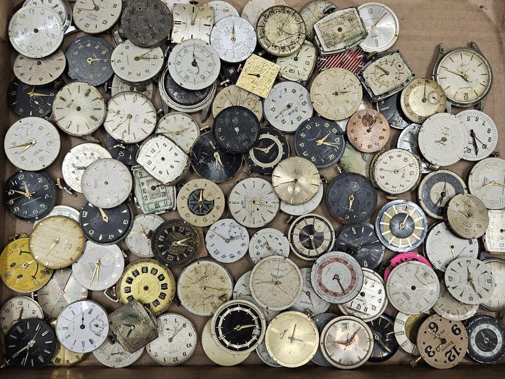 For Parts- Over 100 VTG Mechanical Watch Movements