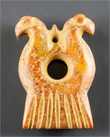 Mongolian Neolithic Style Hardstone Birds Pendant