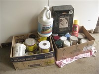 2 Boxes Assorted Stains, Cleaners & More Untested