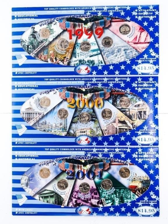 Lot 3 USA Commemorative Quarters - 1999-2000-2001