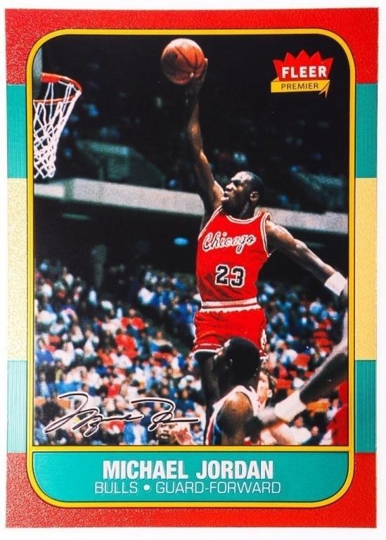 MICHAEL JORDAN (RC) ROOKIE 1986-87 FLEER #18 -23kt