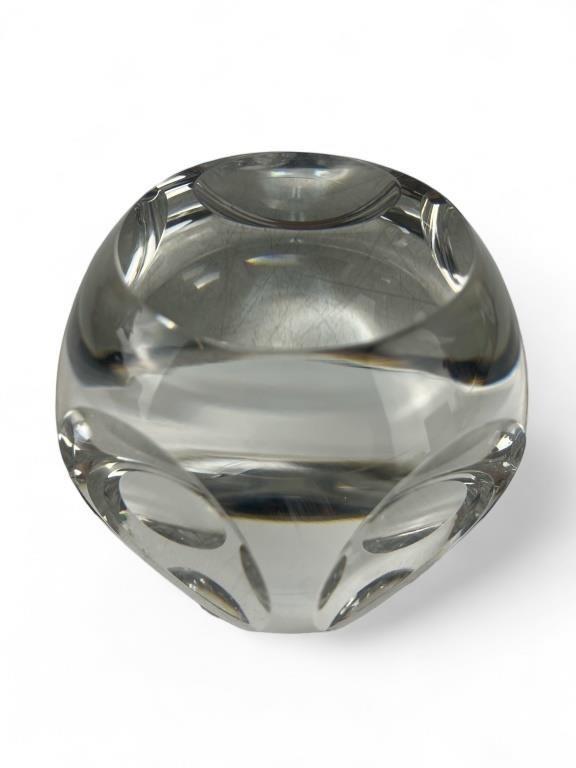 Large crystal optic glass paperweight 4.5 inches