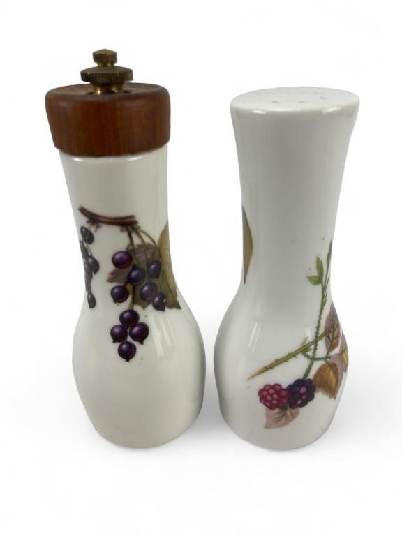 Royal Worcester Evesham salt and pepper