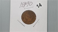 1890 Indian Head Cent rd1014