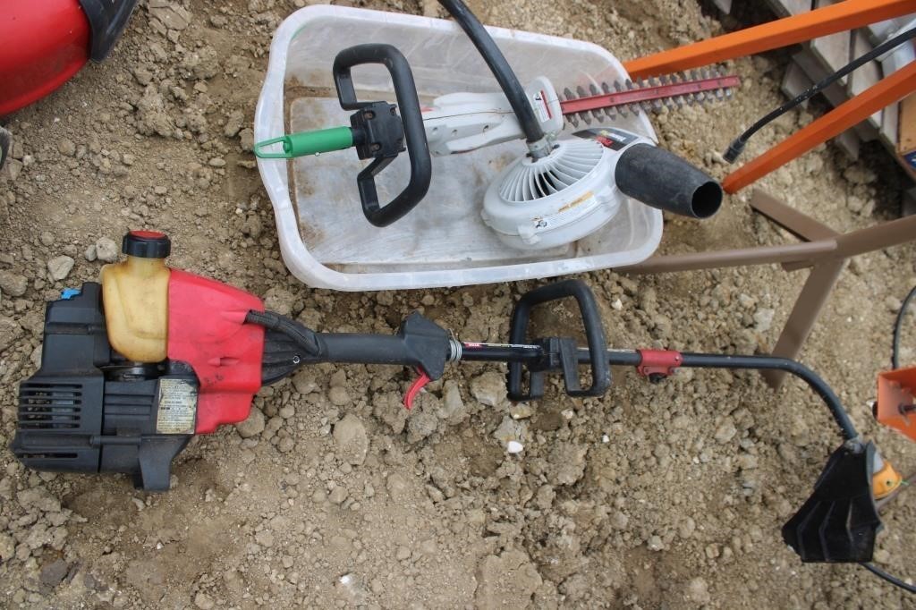 Weed eater, hedge trimmer, and blower attachment