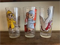 (3) 1977 Rescuers Down Under Collector Glasses