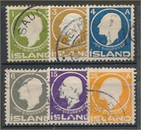 ICELAND #86-91 USED FINE-VF