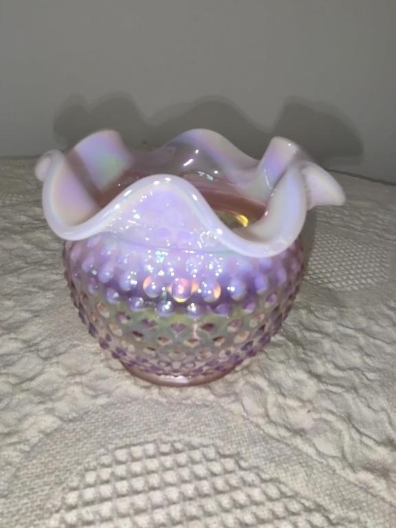 Fenton Iridescent Pink Bowl