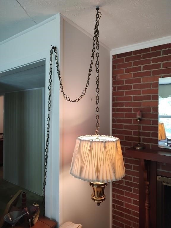 Stiffel Hanging Brass Swag lamp