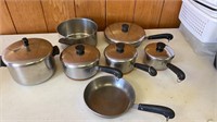 10 piece Copper Clad Stainless Steel Revere Ware