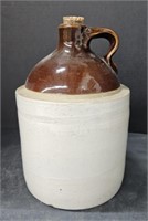 (F) Brown And White Glazed Fancy Stoneware Liquor