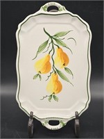 Italian Majolica Porcelain Platter w/ Yellow Pears