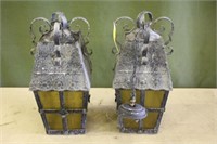 (2) Hanging Light Fixtures, Approx 11"x11"x24"