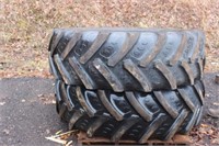 Set of rear tractor tires