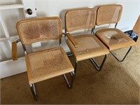 Marcel Breuer Style Cantilever Chairs (3) AS IS