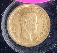 1860 GUATEMALA 4 REALES GOLD COIN