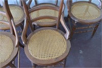 Set of 6 Antique Chairs w/Wicker Bottoms 33.5"T -