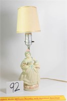Vintage Pottery Lamp that features a Lady