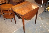Antique Mahg. dropleaf End Table w/ string inlay