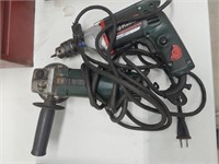 electric drill and grinder