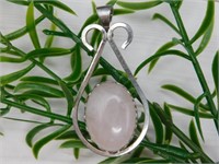 ROSE QUARTZ PENDANT ROCK STONE LAPIDARY SPECIMEN