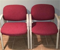 Cranberry & Gray Colored Office Chairs