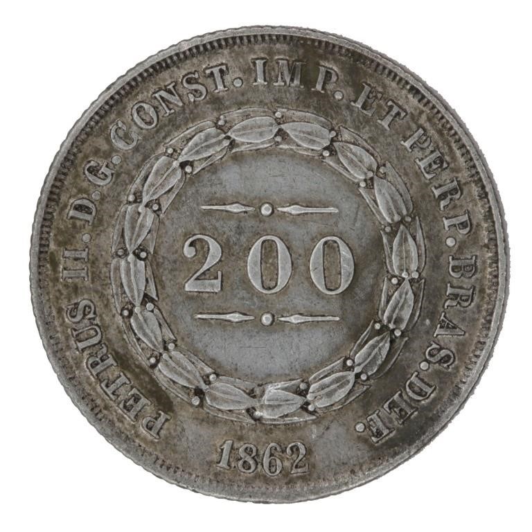 Brazil 200 Reis 1862  - .917 Silver