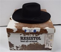 Stetson Resistol Black Cowboy Hat w/Box